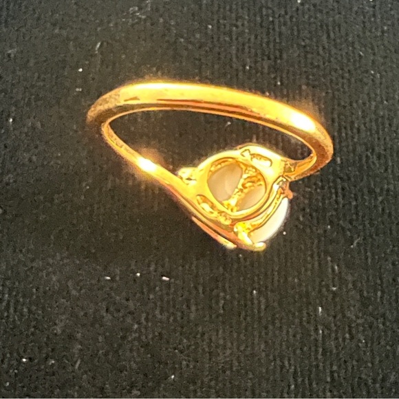 18k Gold Plated Double Opal Ring Great Gift small Stones Size 4.75 - Picture 6 of 11